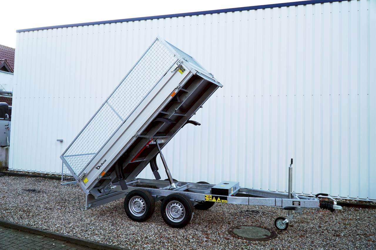 Cheval Liberté Debon PW1.2 LUX Rückwärtskipper 2000 kg mit Gitteraufsatz und Elektrohydraulik – 306 x 155 x 90 cm – Bild 2